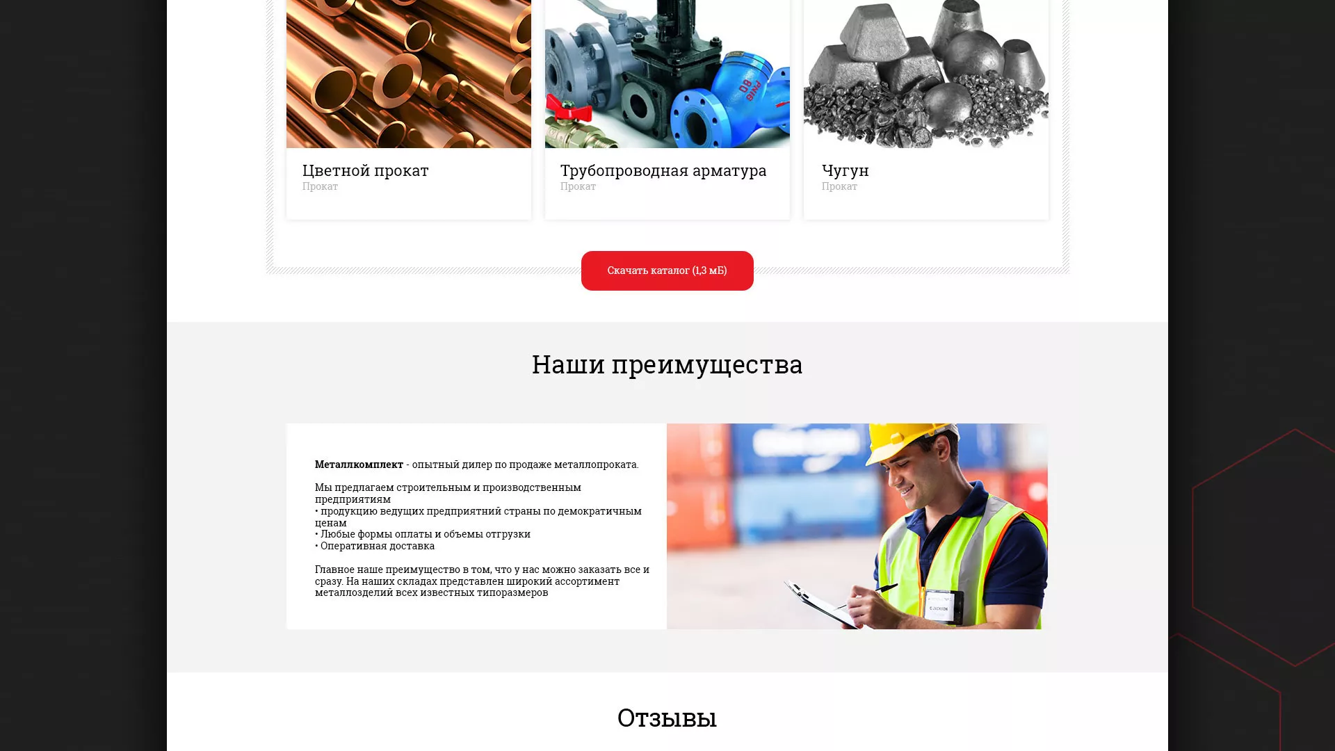 Разработка сайта по продаже металлопроката в Ветлуге